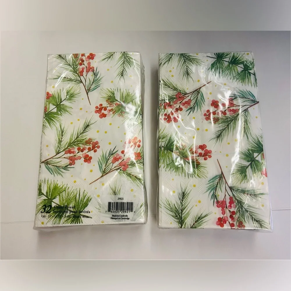 New Lady Jayne 136 Pieces Christmas Plates Napkins Guest Towels Cambodia 5 Piece
